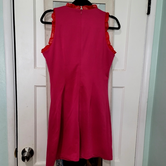 NEW ALEXIA ADMOR Sleeveless Ruffle Roma tic Sheath mini dress size sm pink - Picture 8 of 16